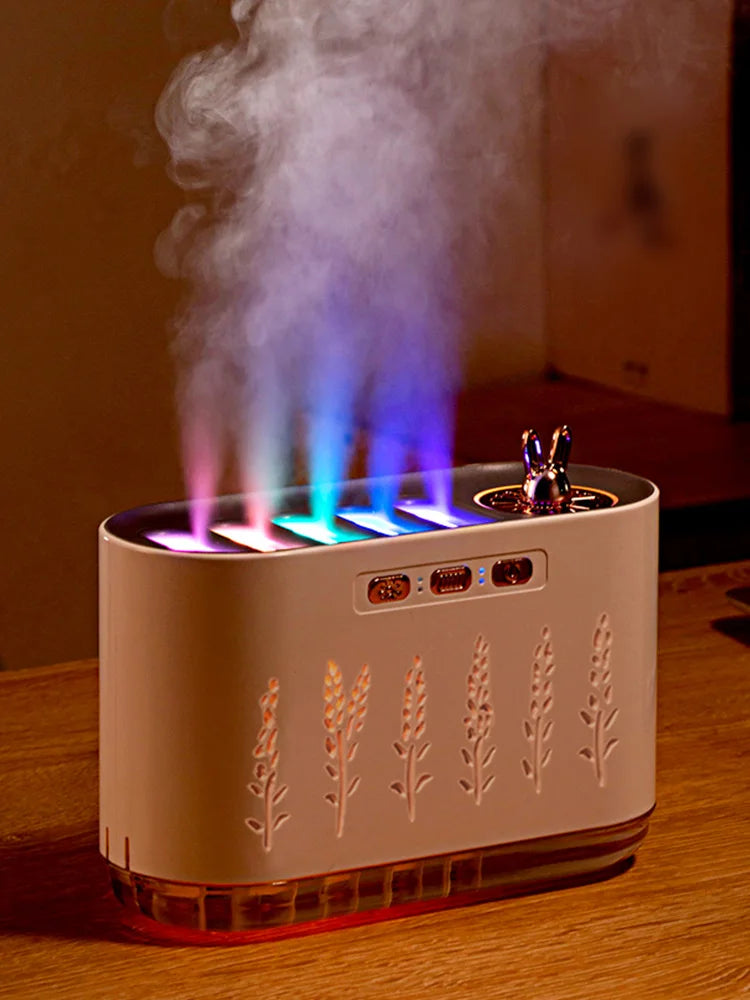 7 Colors LED Mist Humidifier Night Light Quiet Aroma Diffuser with 5 Nozzle Spray Cool Air Purifier Oil Diffuser for Home Office