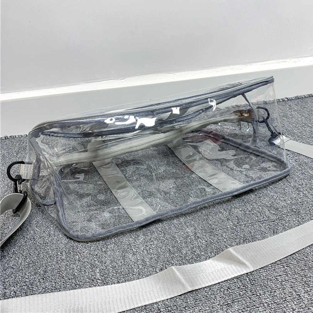Transparent PVC Weeks Travel Duffel Bag Large Capacity Hand Luggage Bag Lightweight Portable Multifunctional for Swimming Hiking