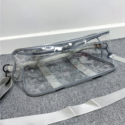 Transparent PVC Weeks Travel Duffel Bag Large Capacity Hand Luggage Bag Lightweight Portable Multifunctional for Swimming Hiking