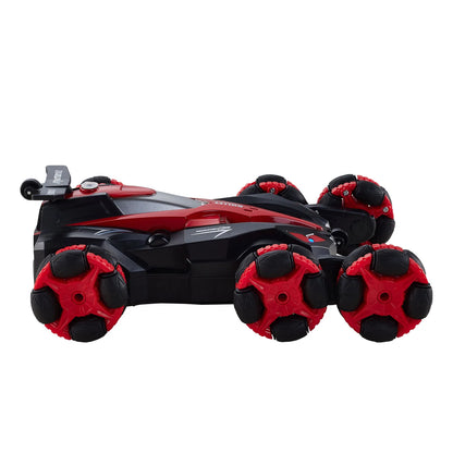 KIDkid 6 Round 2.4G RC Stunt Drift Car Toy - 360° Spins, LED and Mist Effects, USB Rechargeable, Auto-Demo Mode