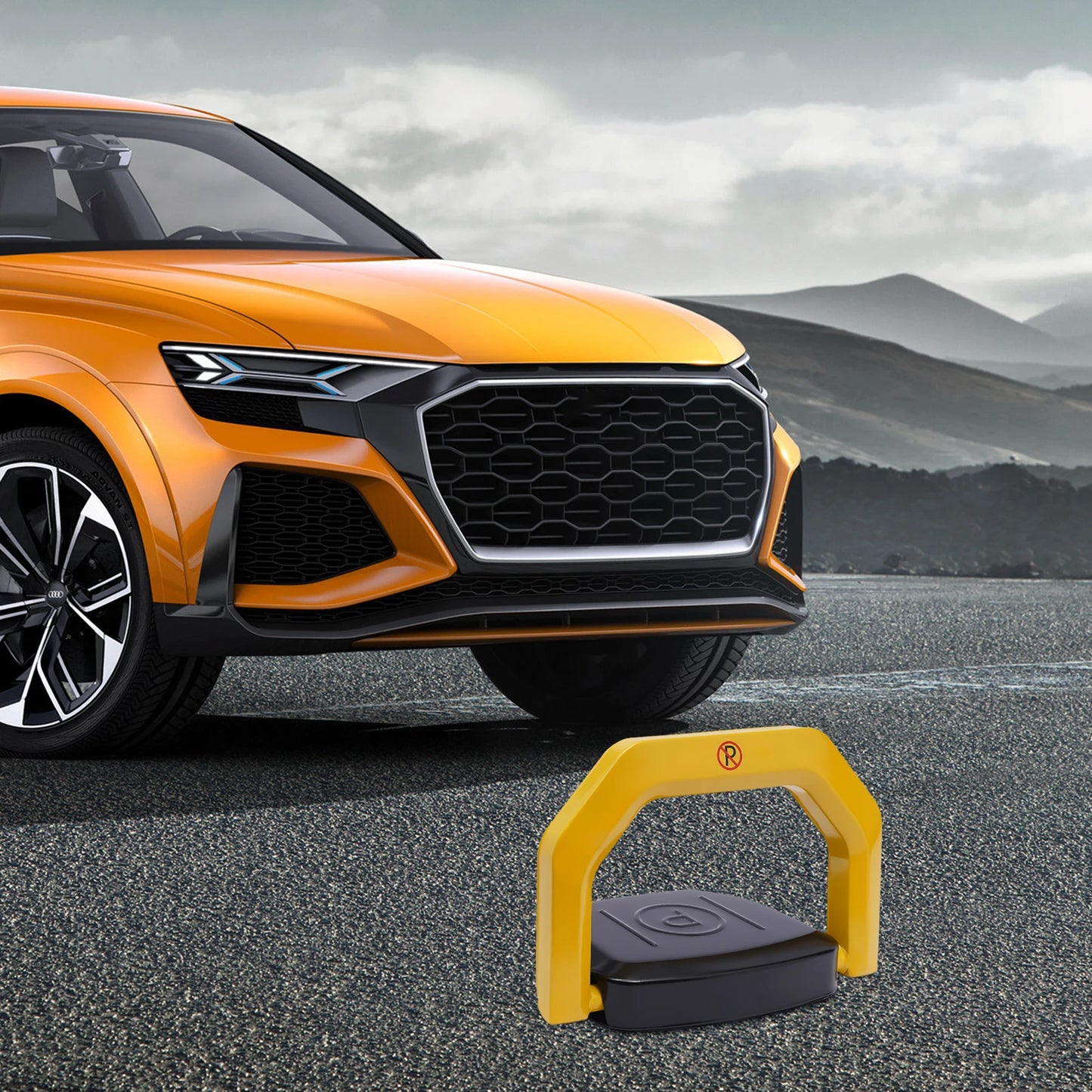 Remote Control Parking Lock Car Parking Spot Lock Auto Space Stall Barrier W/Alarm for Home/Commercial Use