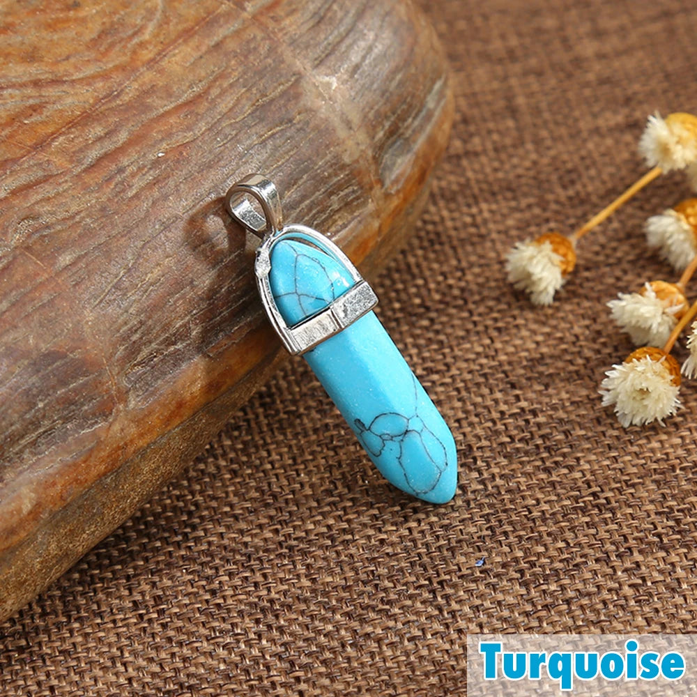 Quartz Chakra Crystal Healing Point Cut Gemstone Pendant Reiki Necklace Gift UK