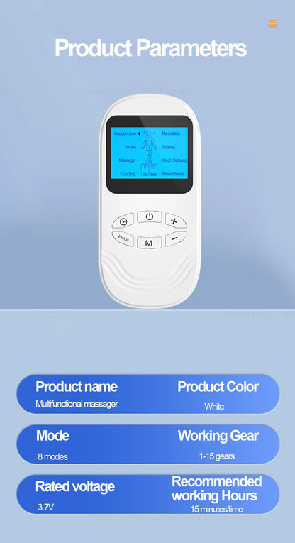 EMS Pulse 8 Modes Electric Muscle Stimulator for Waist Neck Body EMS Meridian Physiotherapy Pulse Muscle Relaxation Massager