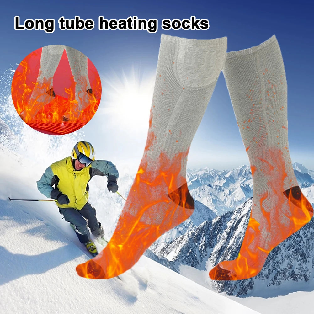 Electric Heated Socks 3 Level Temperature Electric Heating Socks Cold-Proof Skiing Sock for Cycling Camping Skating (NO Battery）