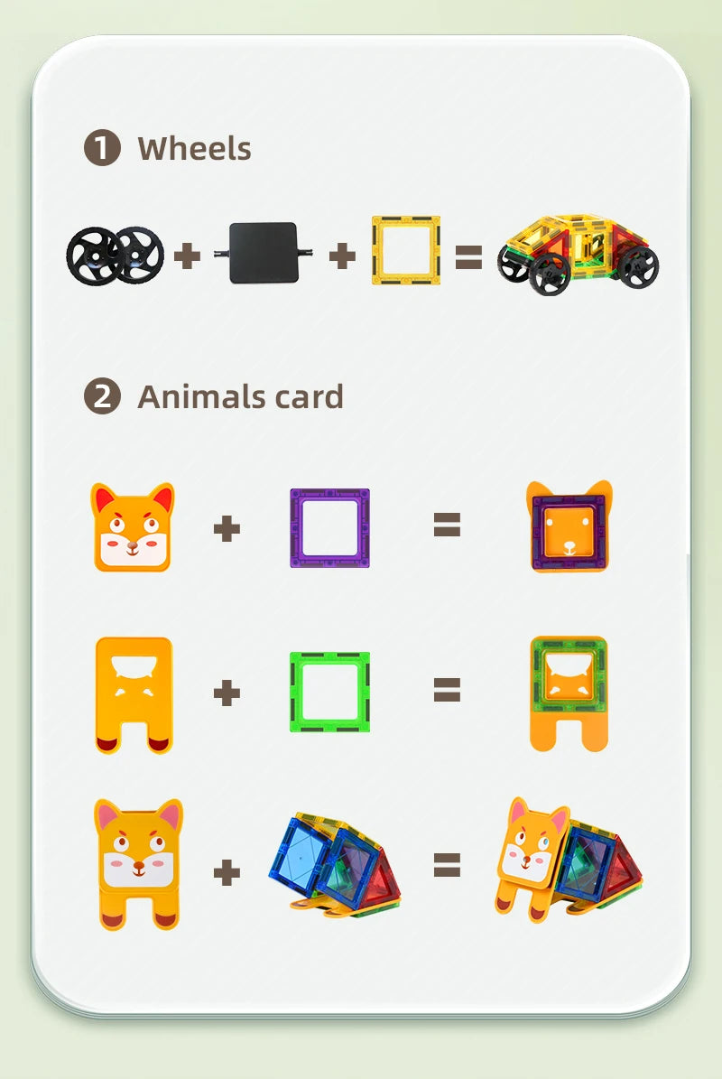 Magnetic Building Blocks Set Construction Game Children Montessori Educational Magnets Toys Magnetic Tiles For Toddlers Gift