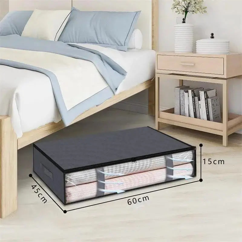 Underbed Storage Bag Portable Foldable Quilt Bag Wardrobe Clothes Storage Box Dustproof Organizer Home Dust-proof Organizer Box