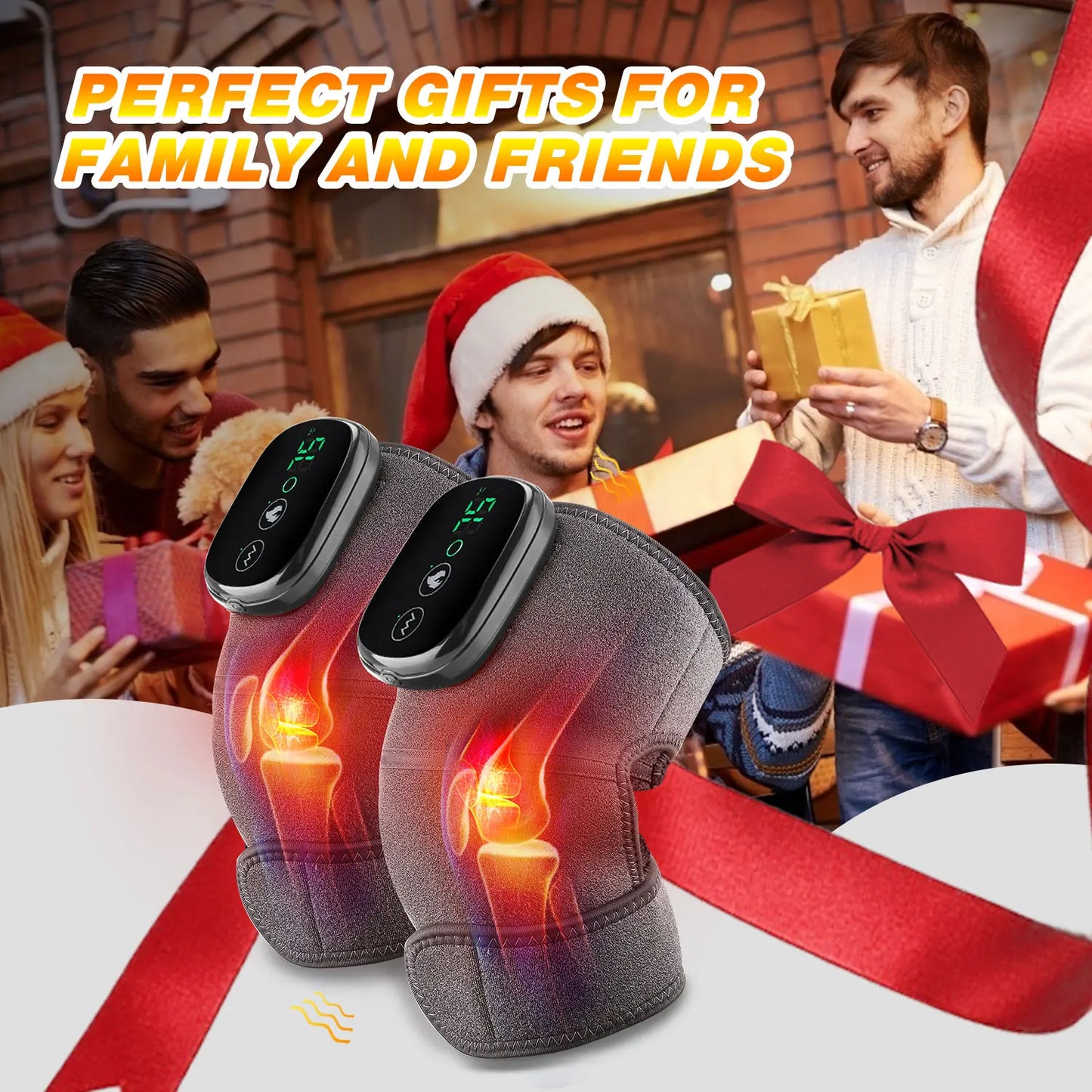 Eletric Heating Knee Massage Device Vibration Knee Pads for Shoulder Elbow Joint Warm Massage Thermal Knee Pad Blood Circulation