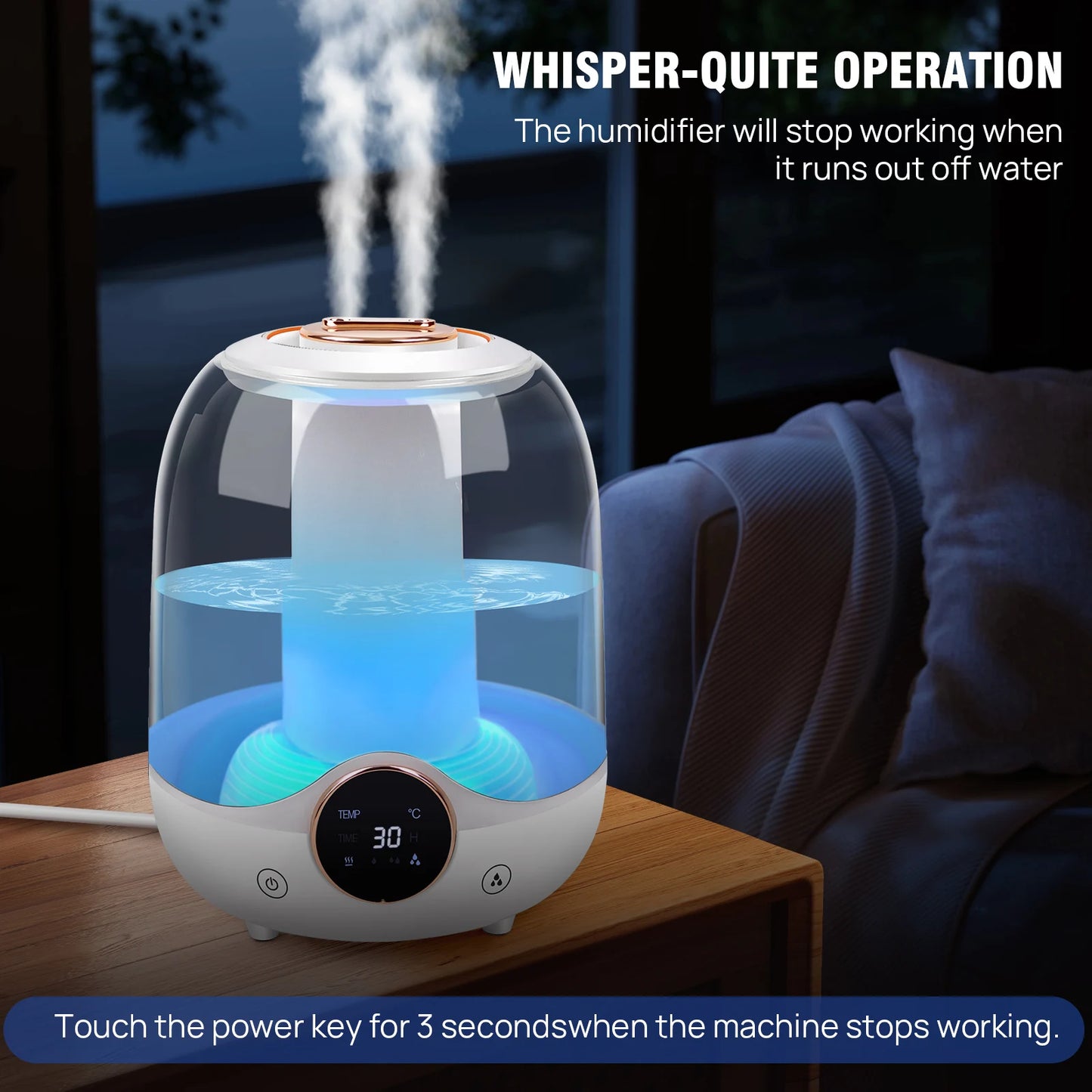 Essential Oil Diffuser - 3L Aroma Diffuser Humidifier Cool Air Diffuser Quiet Aromatherapy Diffuser Air Humidifier for Bedroom