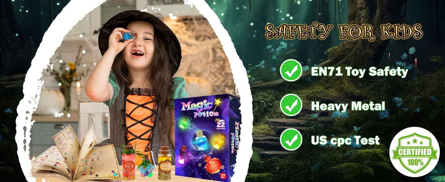 Fairy Magic Potions Kit Kids DIY Witch Glowing Spell Potion DIY Handmade Toys Science Experiments Kids Craft Kit Educational Toy