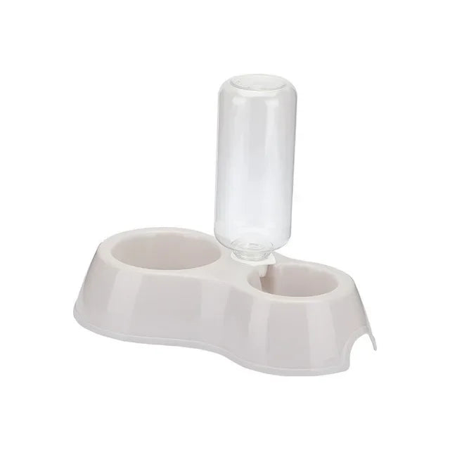 Double Feeder Automatic Water Drinking Pet Dog Cat Fountain And Stainless Steel Food Bowls Design For Dogs Cats