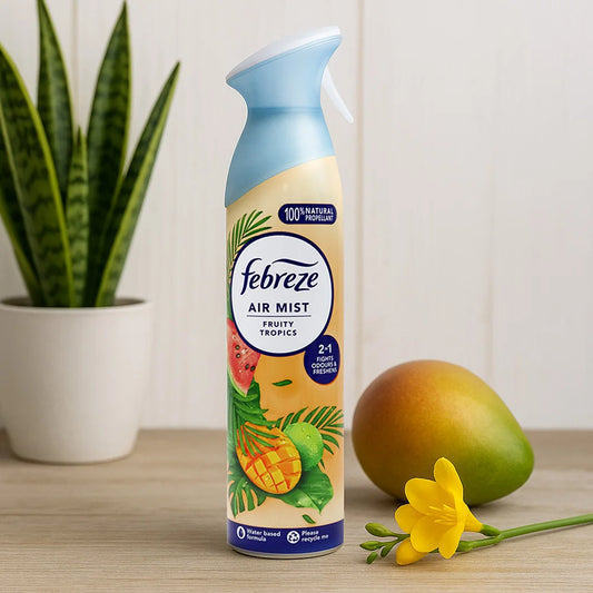 Febreze Air Mist Fruity Tropics 185ML, Odour-Eliminating Air Freshener Spray for Home, Non-Flammable Clean Fragrance
