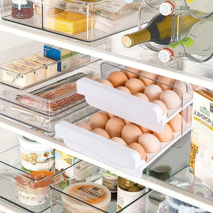 Drawer Egg Holder Rack Refrigerator Egg Storage Box 2 Layers Fresh-keeping Box Kitchen Accessories Household Stacked Egg Tray