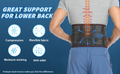 Adjustable Back Support Belt for Men Women Lumbar Brace for Lower Back Pain Relief Mesh Breathable Wrap Band Sciatica Back Brace