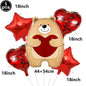 Valentine's Day Foil Balloon Decor Teddy Bear Foil Balloon Love Balloon Heart Balloons for Valentines Wedding Party Decor