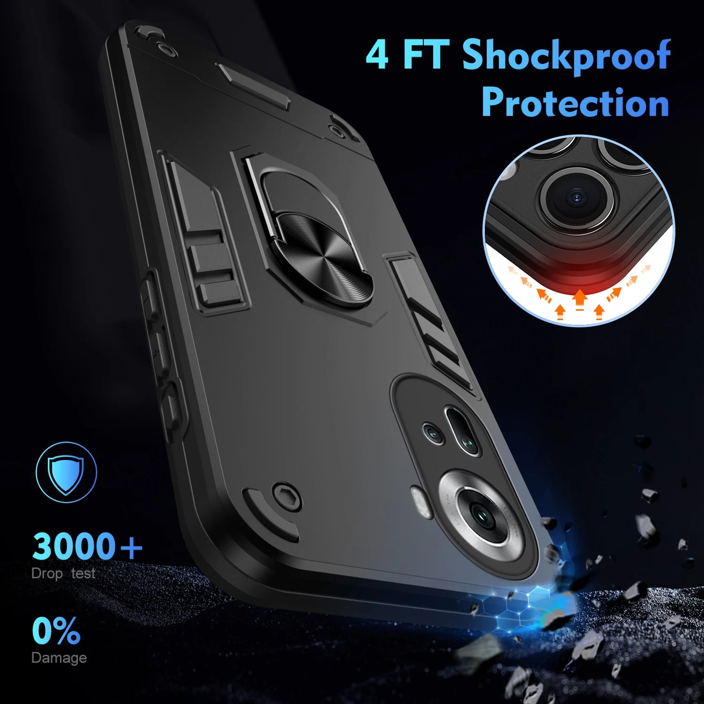 Magnetic Phone Holder Case for OPPO Reno 10 11 Pro 5G 8T Cases Luxury Protect Bumper Back Cover for OPPO Reno7 8 Lite