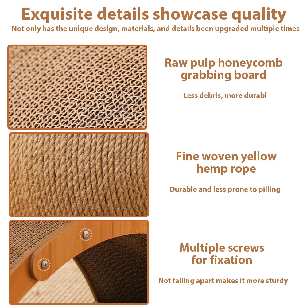 Cat Grinding Paw Toy 2In1 Cat Scratching Ball Wooden Cat Scratcher Sisal Scratch Board Wear-Resistant Solid Wood Scraper for Cat