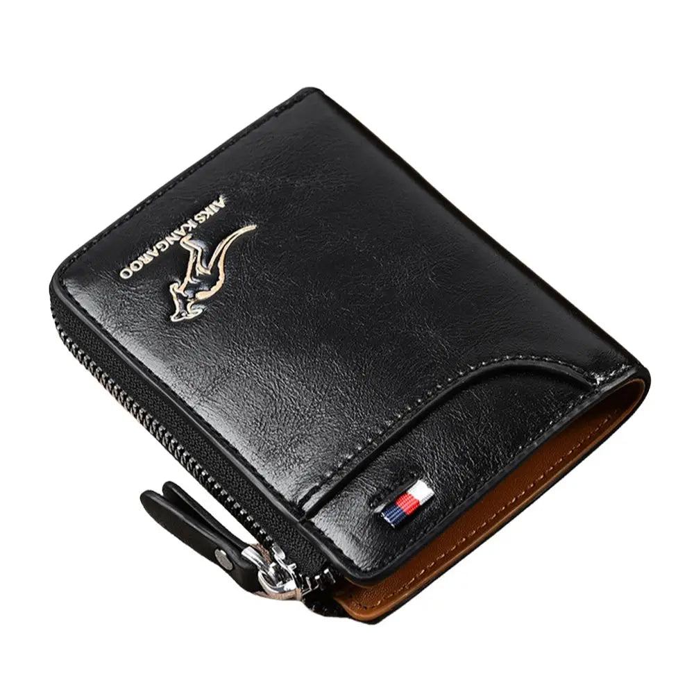 RFID Blocking Card Holder Case Anti-Theft Clutch Short Men's Leather Wallet