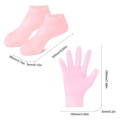 Silicone Anti Crack Foot Mask Prevents Dryness Foot & Hand Spa Mask Pedicure Socks & Moisturizing Gloves for Feet/Hand Care