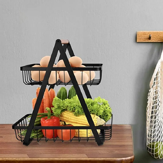 New Detachable Stainless Steel Fruit Basket Kitchen Living Room Desktop Storage Rack Bread Basket Portable Fruit Bowl