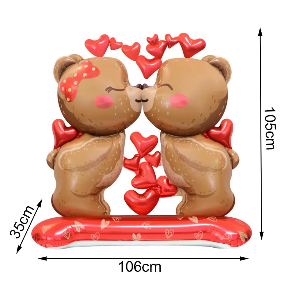 Valentine's Day Foil Balloon Decor Teddy Bear Foil Balloon Love Balloon Heart Balloons for Valentines Wedding Party Decor