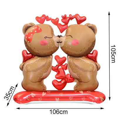 Valentine's Day Foil Balloon Decor Teddy Bear Foil Balloon Love Balloon Heart Balloons for Valentines Wedding Party Decor