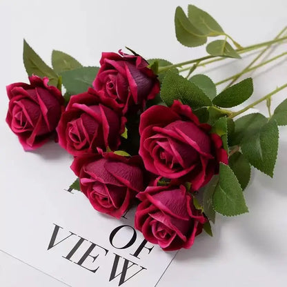 1/5/10/20pcs Roses Artificial Flowers Rose Flower Branch Artificial Red Roses Realistic Fake Rose for Wedding Home Decor