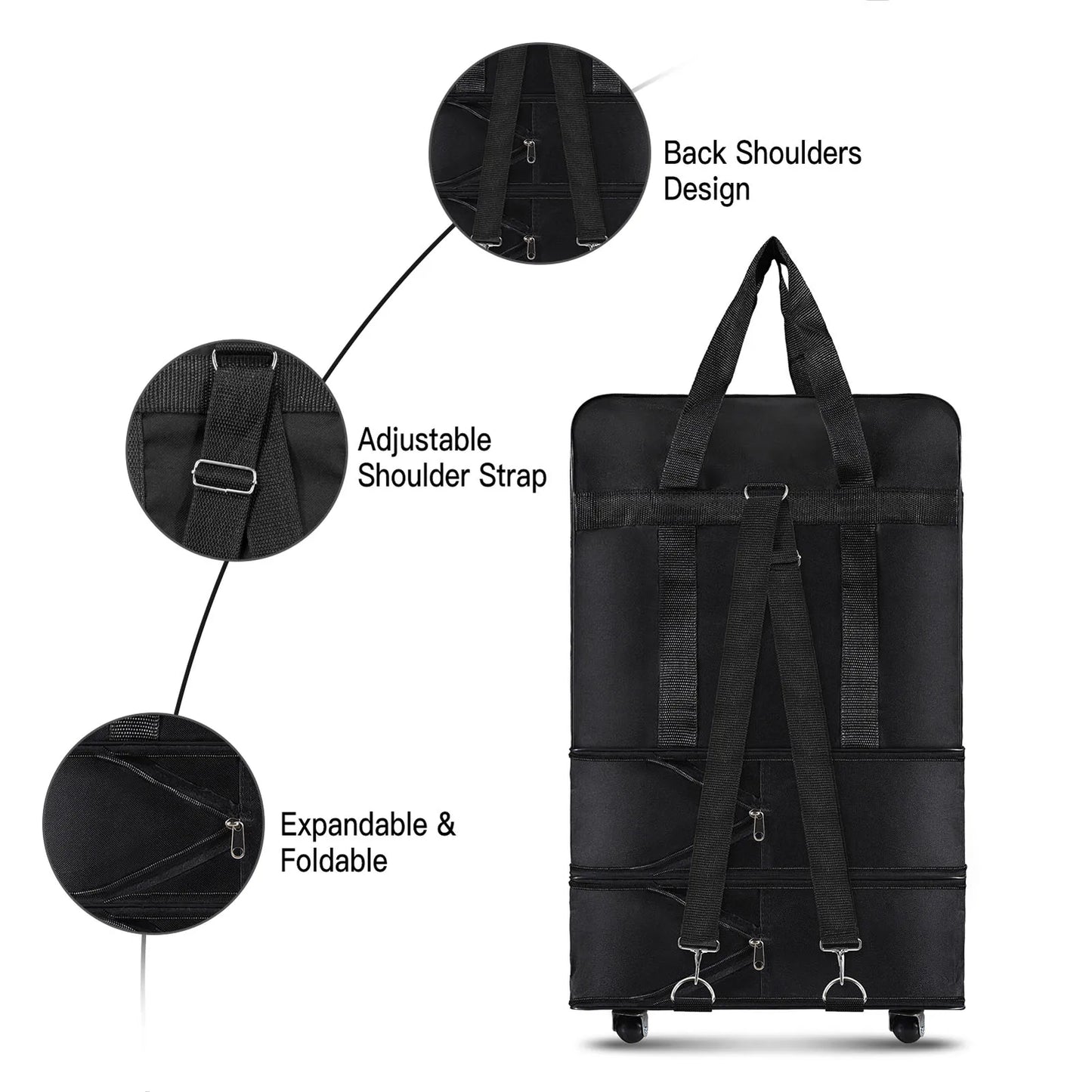 Travel Luggage Bag Expandable Suitcase Foldable Suitcase Collapsible Rolling Travel Luggage Bag for Men Women