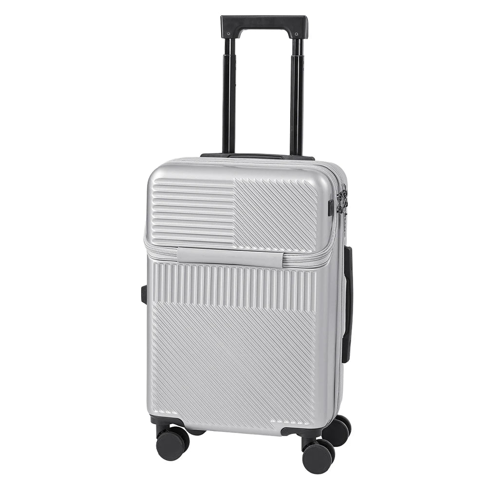 【Sheonly】20 Inch Front Opening Suitcase with TSA Lock and USB Charging Port