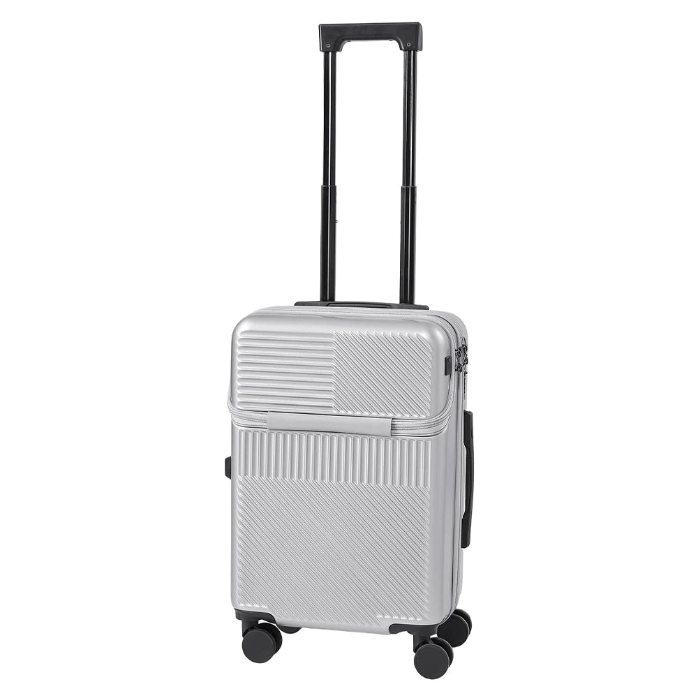 【Sheonly】20 Inch Front Opening Suitcase with TSA Lock and USB Charging Port