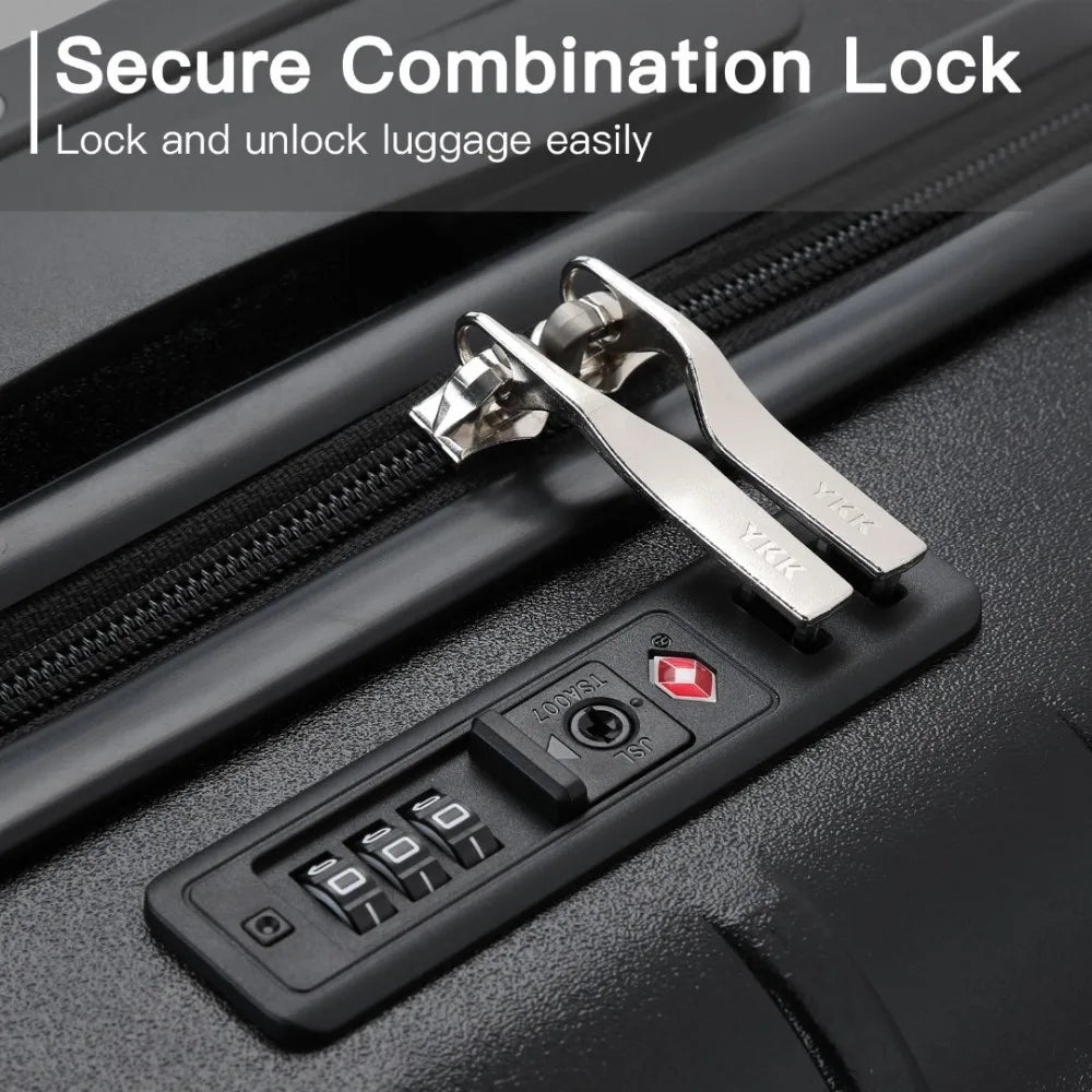 Kono 20 Inch Hard Shell Carry-On Luggage, Lightweight Polypropylene Hardshell Suitcase with Maze Pattern