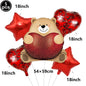 Valentine's Day Foil Balloon Decor Teddy Bear Foil Balloon Love Balloon Heart Balloons for Valentines Wedding Party Decor
