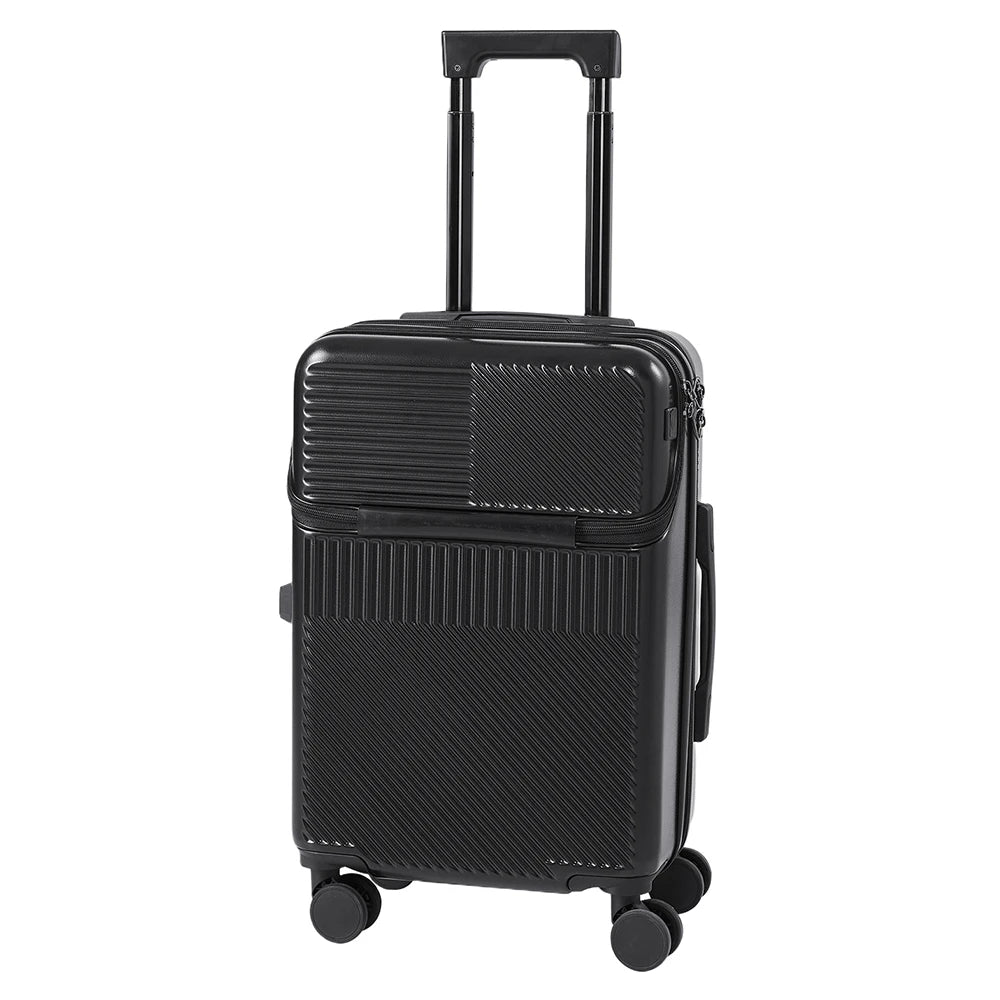 【Sheonly】20 Inch Front Opening Suitcase with TSA Lock and USB Charging Port