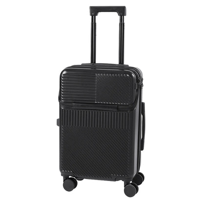 【Sheonly】20 Inch Front Opening Suitcase with TSA Lock and USB Charging Port