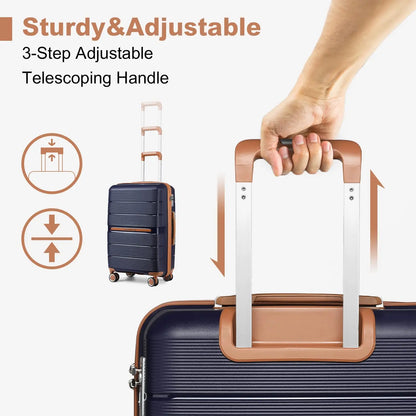 (56/66/76 cm) | British Traveler hard shell case with 8 spinner wheels & TSA lock | 100% PP | hand luggage compatible