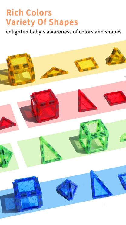 Magnetic Building Blocks Set Construction Game Children Montessori Educational Magnets Toys Magnetic Tiles For Toddlers Gift