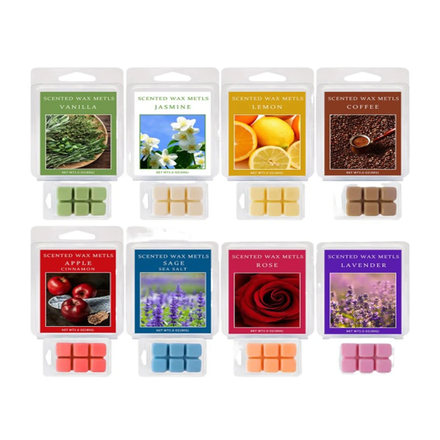 Colorful Wax Melts Cubes 8Packs Soys Scented Melts Cubes Handmade Soys Wax Wholesale Drop Shipping
