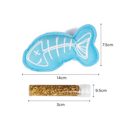 Refillable Catnip Fish Toy for Cats, Soft Felt Interactive Play, Encourages Pouncing and Stalking