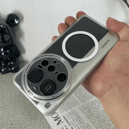 For Xiaomi 15 Ultra Case Magnetic Wireless Charging Camera Protection Lens Film Silicone MagSafe Transparent Shockproof Cover