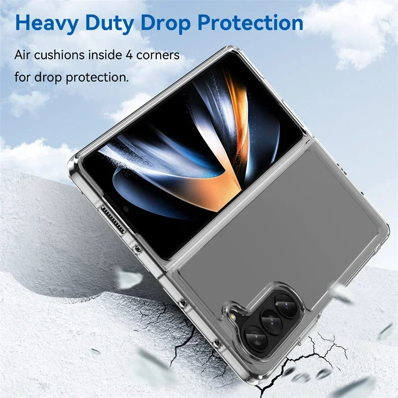 Colorfull Transparent TPU Case for Samsung Galaxy Z Fold 5 4 3 5G Protective Cover Shockproof Funda Coque 케이스