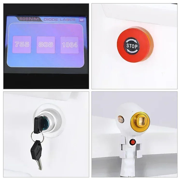808 Diode Laser Hair Removal Machine 755 808 1064nm Wavelengths Cooling Head Painless Laser Epilator Face Body Hair Removal