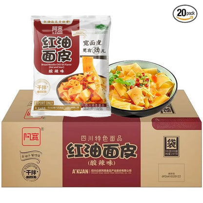 AK Baijia- Sichuan Broad Noodle- Hot & Sour , Spicy Hot , Sesame Paste Flavour - pack of 20