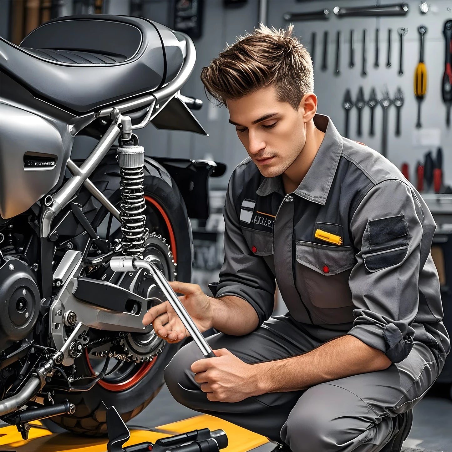 Travel Emergency Breakdown Wrench Set,Extendable Wheel Socket Tyre, Universal Car Lug Wrench Car Wheel Tire Change Tools