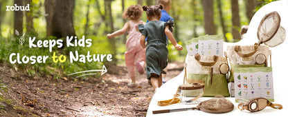 Robud Upgraded Kids Explorer Kit with Costume Kit Green Outdoor Exploration Set for Camping Montessroi Toy for Kids WRP30