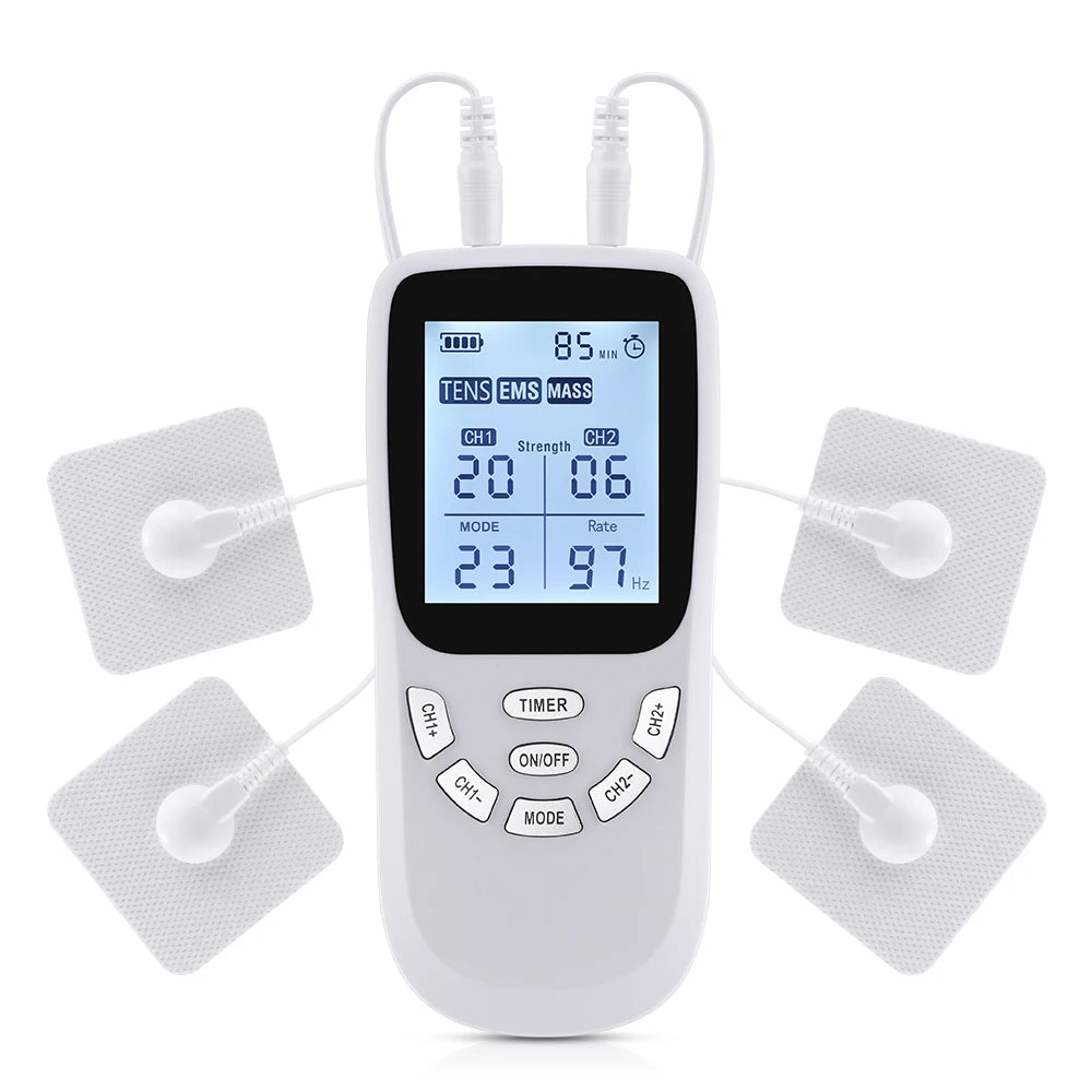 36-Mode Electric Muscle Stimulator TENS EMS 20 Intensity Levels 1-97Hz Dynamic Frequency A/B Dual Channels Massage Relaxation