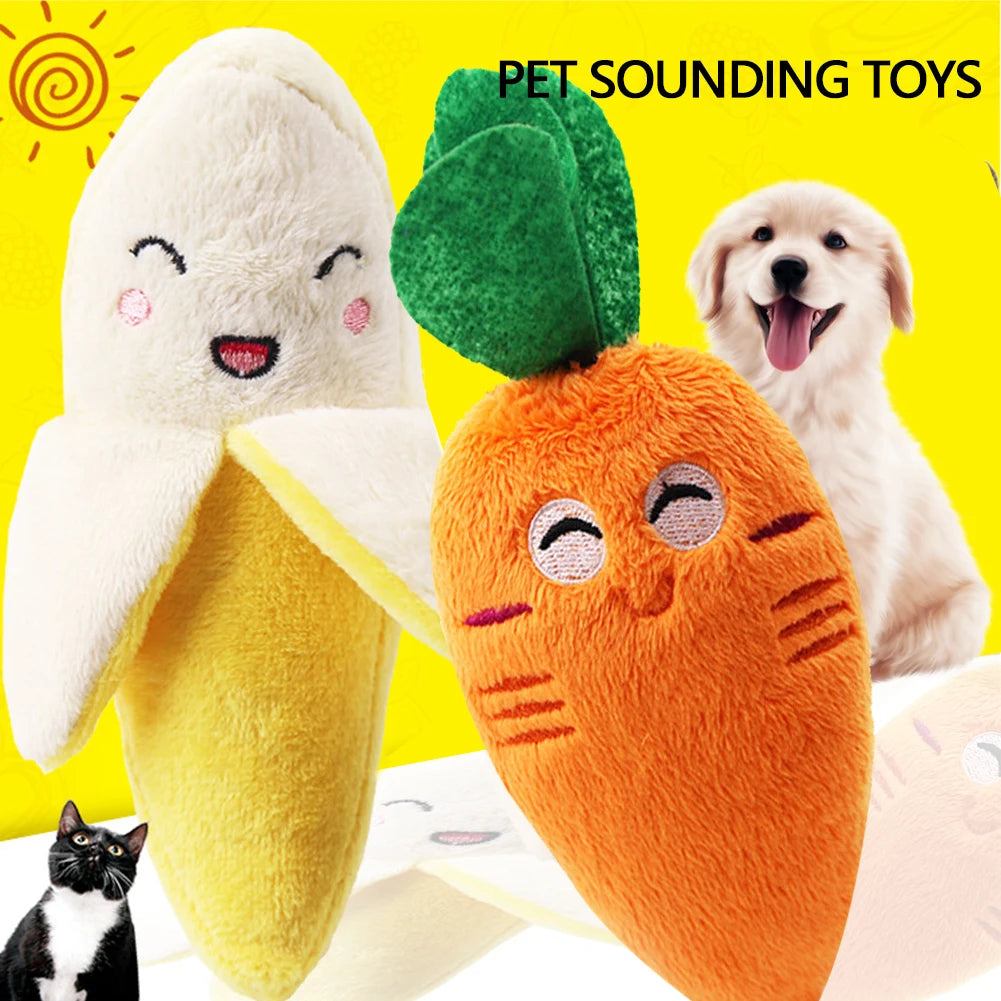 1Pc Pet Toys Fruit Animals Cartoon Dog Toy Stuffed Squeaking Cute Plush Puzzle for Dogs Cat Chew Squeaker Squeaky Toy