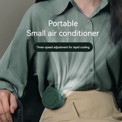 Mini Shirt Fan Wearable Handheld Fan Rechargeable Personal Body Fan for Outdoor Work Hiking Travel