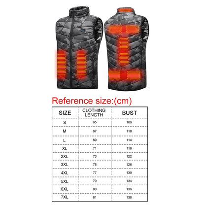 9 Areas Heated Vest Men Jacket Heated Winter Womens Electric Usb Heater mountain Jacket Man Thermal Vest Body Warmer Coat M-7XL