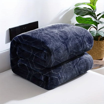 Luxurious Blue Flannel Throw Blanket - Ultra-Soft Cozy Winter Bedroom & Couch Cover,Good For Sleep,1KG,LARGE BLANKET 480GSM