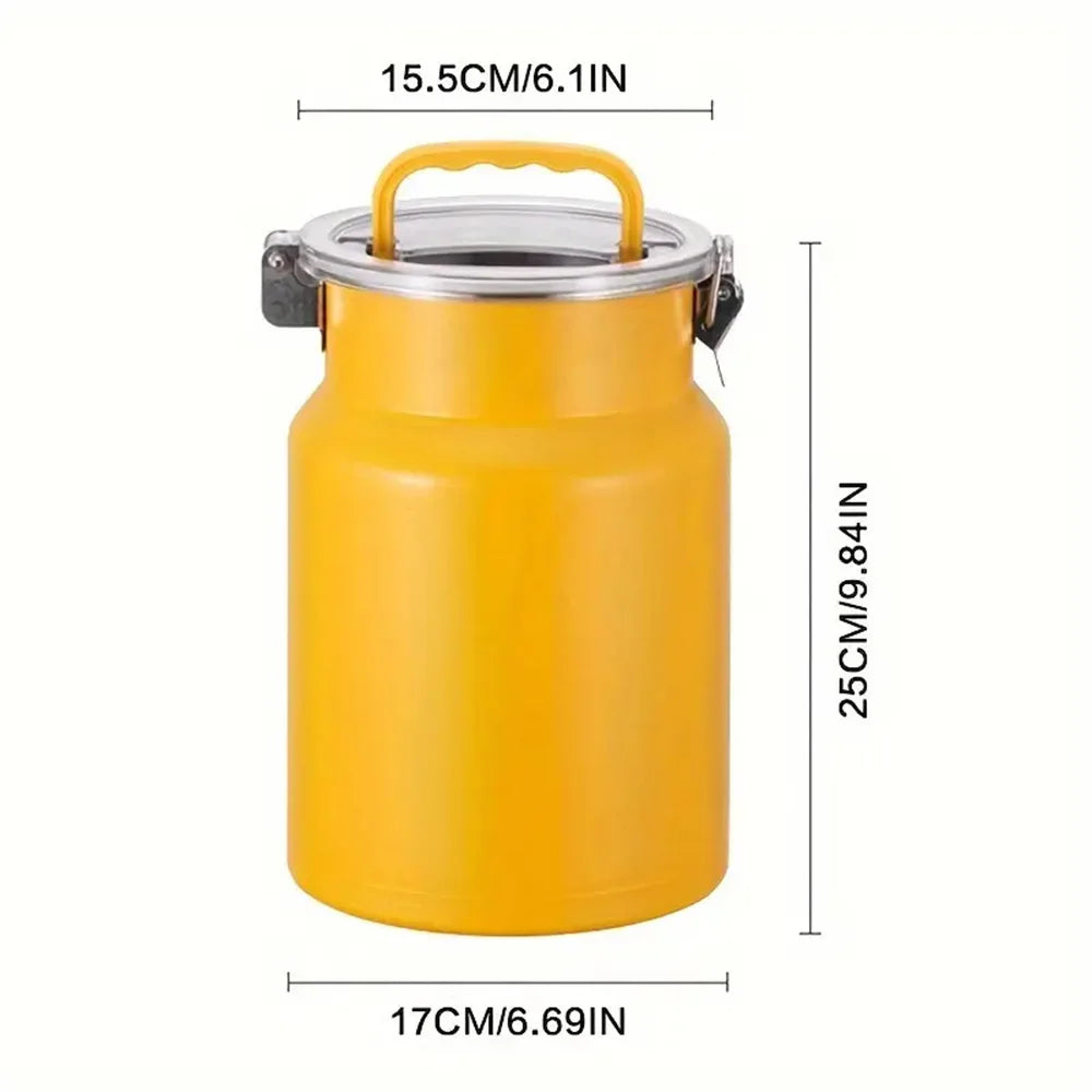 Stainless Steel Airtight Food Grade Storage Canister 5L Reusable Round Seal Jar for Kitchen