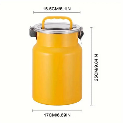 Stainless Steel Airtight Food Grade Storage Canister 5L Reusable Round Seal Jar for Kitchen